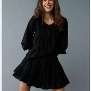 American Eagle Outfitters black boho top and skirt nwt